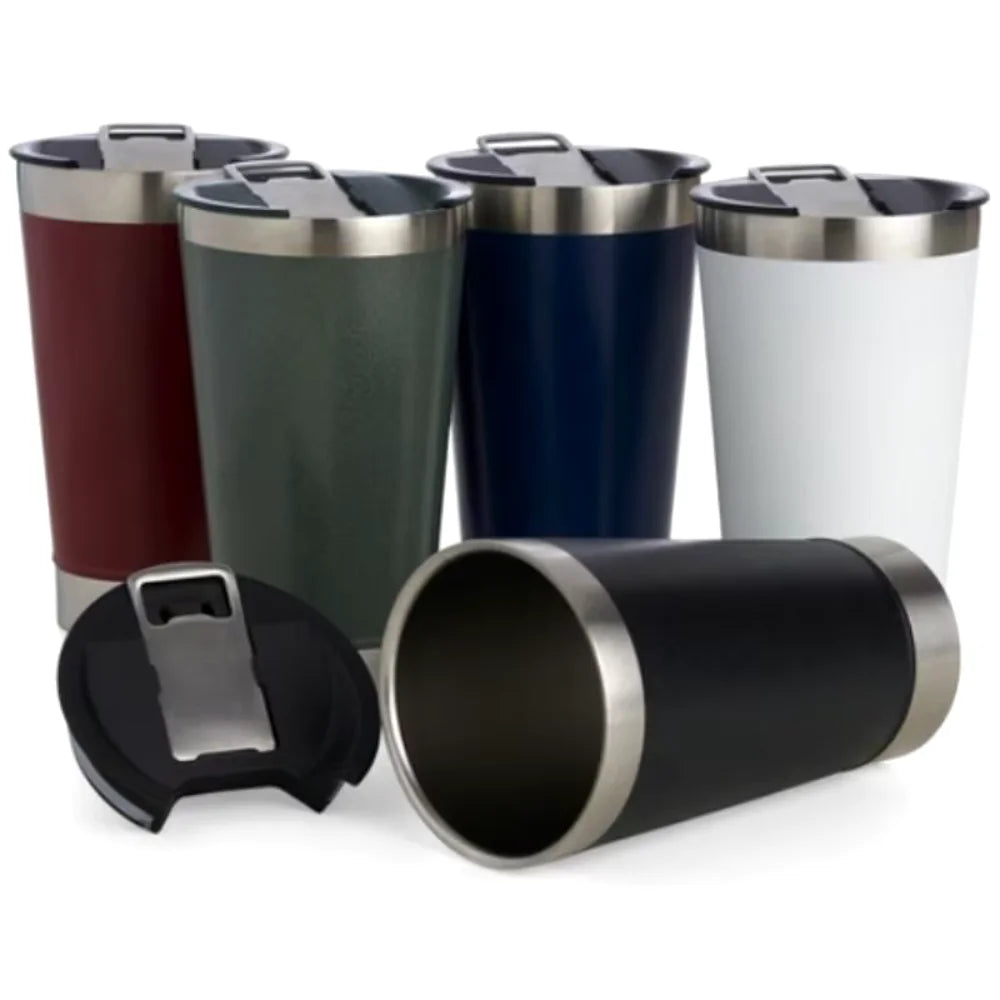 Copo Térmico Inquebrável 473ml – Mantém a Temperatura e Acompanha Tampa + Abridor!