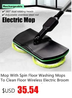 Esfregão Elétrico Spin & Go Mop – Limpeza Profunda, Rápida e Sem Esforço!