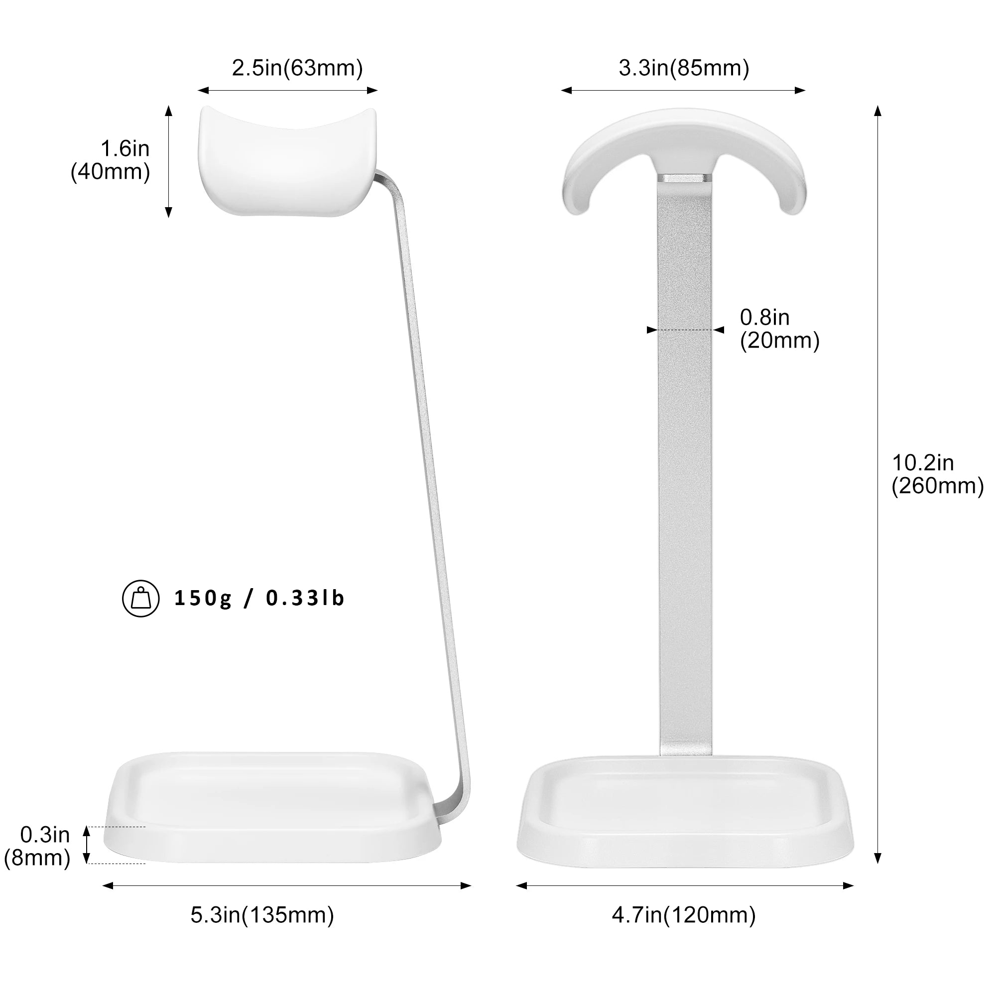 Suporte Inteligente 2 em 1 – Base Reforçada + Bandeja de Armazenamento | Perfeito para Fones de Jogo e Estúdio!