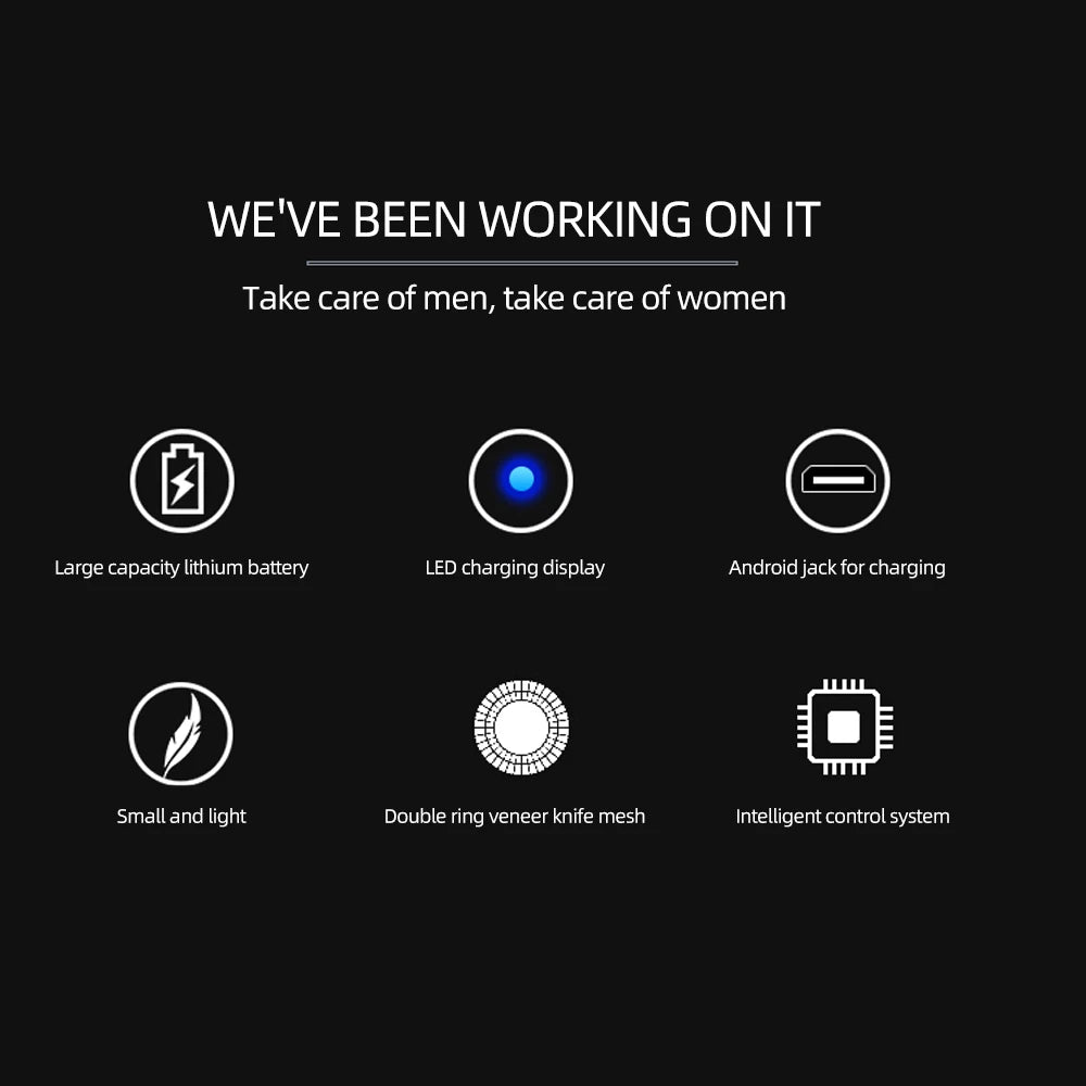 Mini barbeador elétrico masculino, depilador recarregável.