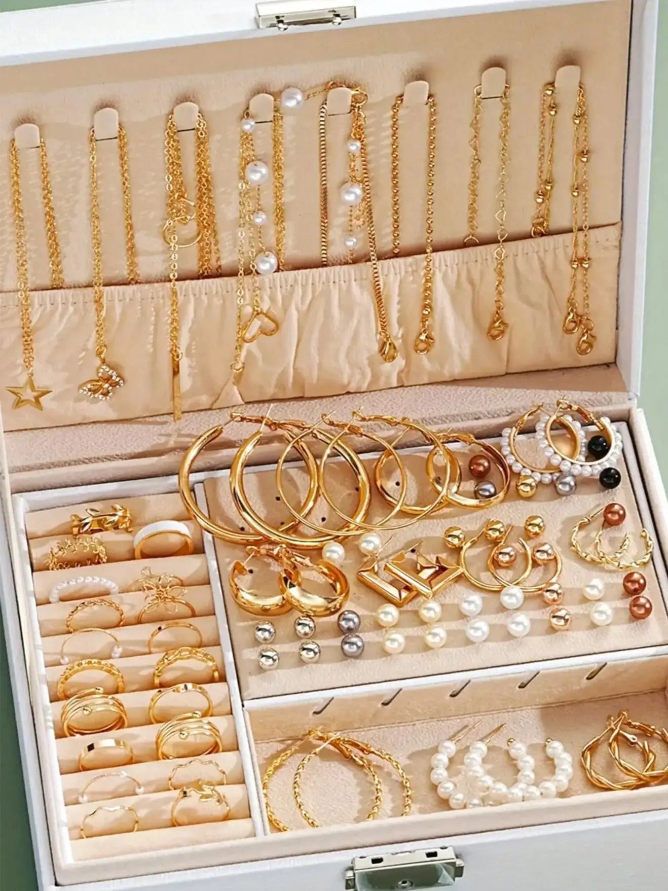 Conjunto de Joias Femininas 4 em 1 — Elegância e Versatilidade 86.pcs