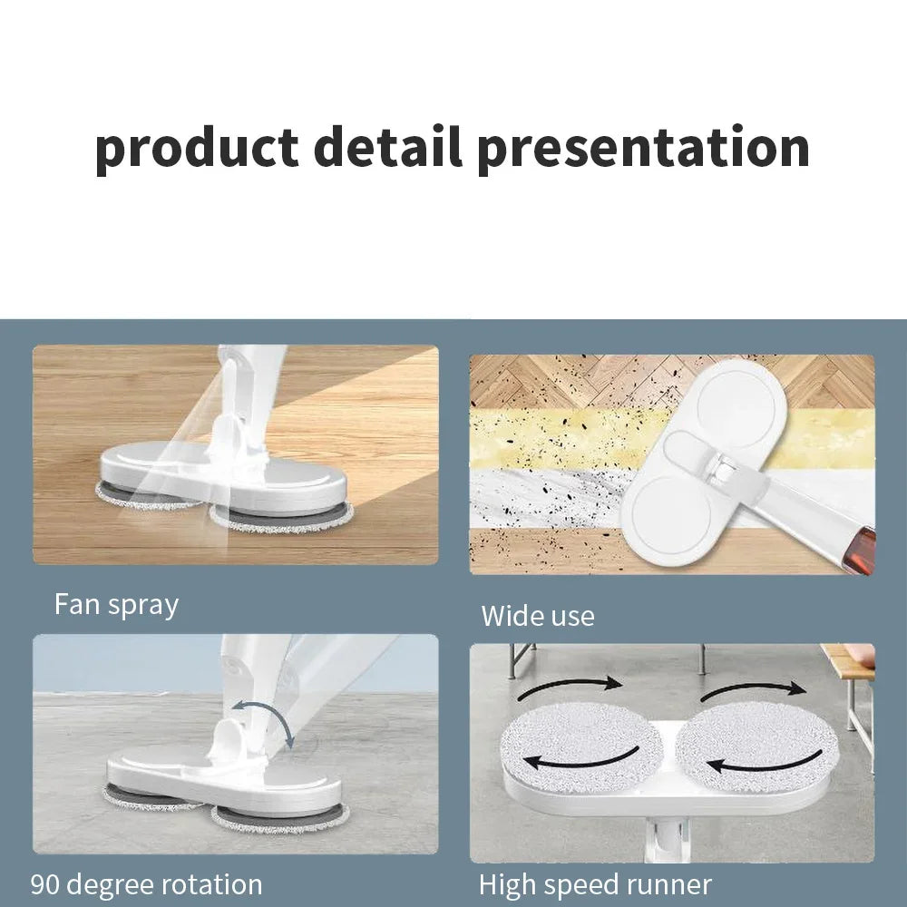 Esfregão Elétrico Spin & Go Mop – Limpeza Profunda, Rápida e Sem Esforço!