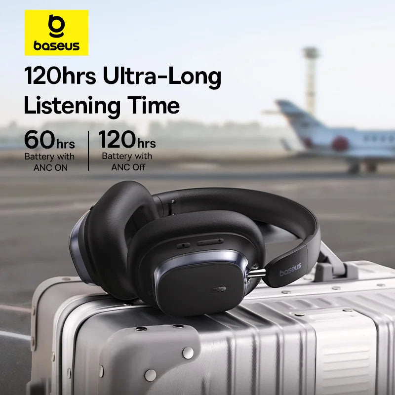 Baseus Bowie H1S – Fone Bluetooth 5.4 com Cancelamento de Ruído Ativo 46dB, Áudio Espacial Hi-Res e 120h de Autonomia!