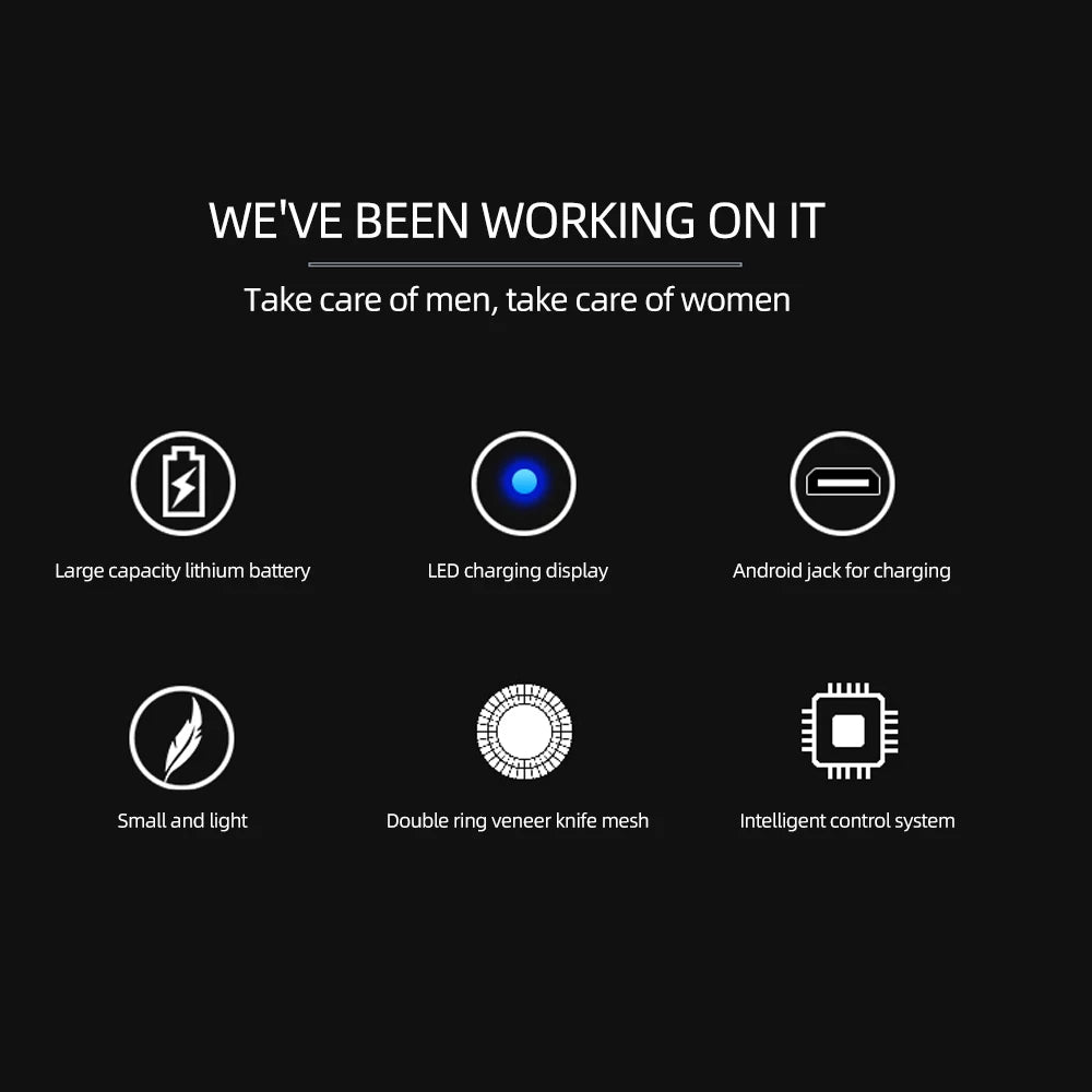 Mini barbeador elétrico masculino, depilador recarregável.