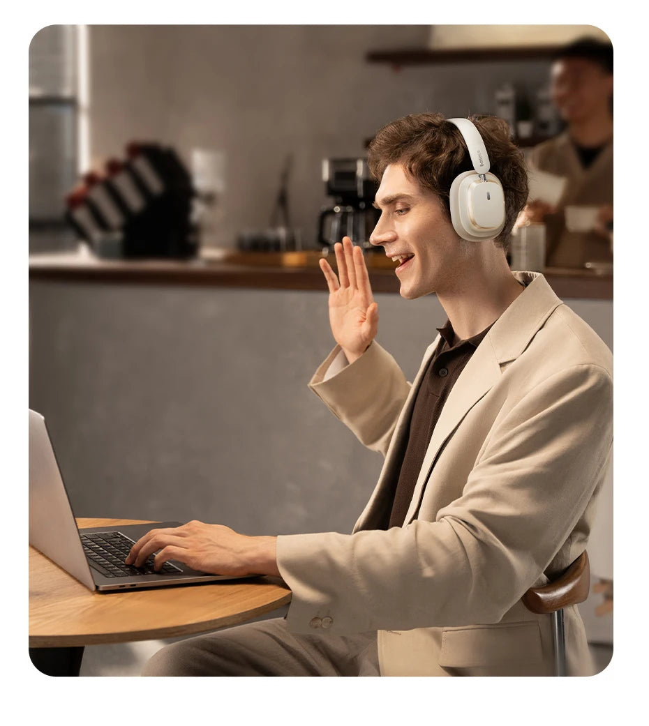 Baseus Bowie H1S – Fone Bluetooth 5.4 com Cancelamento de Ruído Ativo 46dB, Áudio Espacial Hi-Res e 120h de Autonomia!