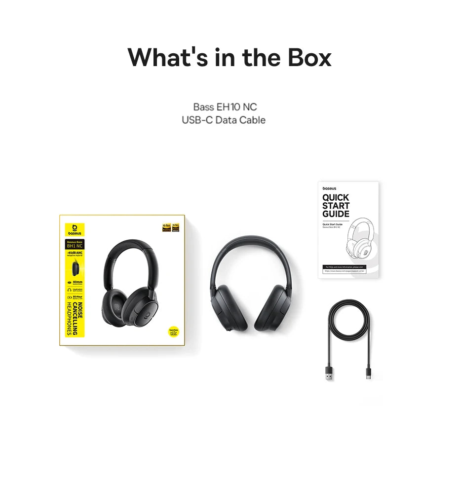 Baseus Bowie H1S – Fone Bluetooth 5.4 com Cancelamento de Ruído Ativo 46dB, Áudio Espacial Hi-Res e 120h de Autonomia!