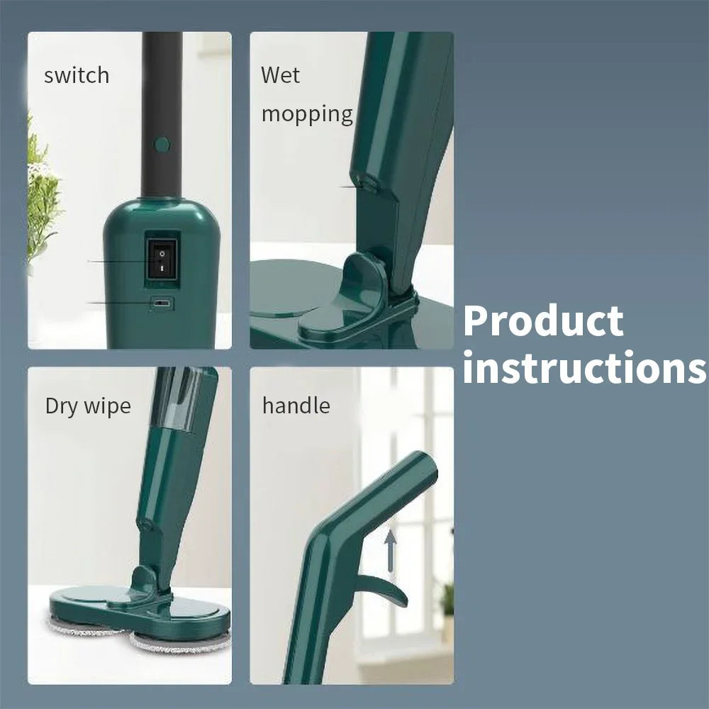 Esfregão Elétrico Spin & Go Mop – Limpeza Profunda, Rápida e Sem Esforço!