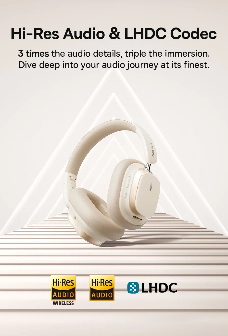 Baseus Bowie H1S – Fone Bluetooth 5.4 com Cancelamento de Ruído Ativo 46dB, Áudio Espacial Hi-Res e 120h de Autonomia!