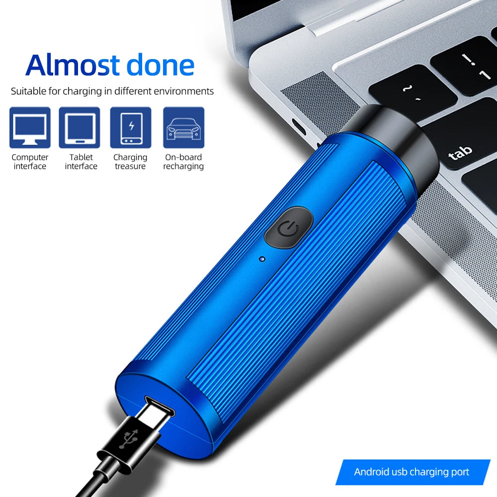 Mini barbeador elétrico masculino, depilador recarregável.