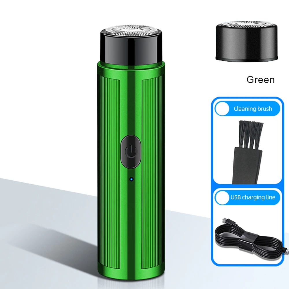 Mini barbeador elétrico masculino, depilador recarregável.