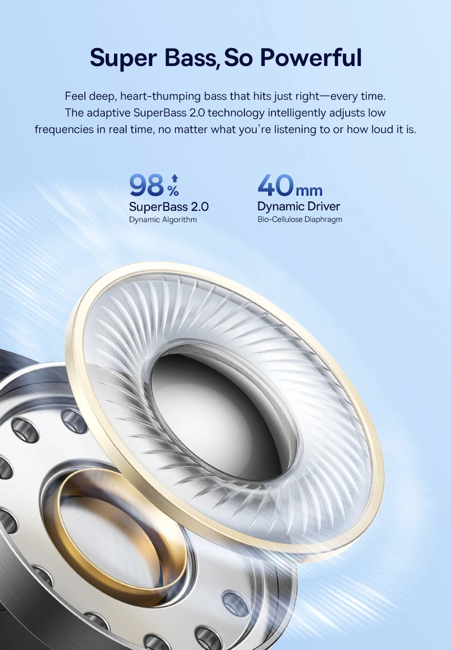 Baseus Bowie H1S – Fone Bluetooth 5.4 com Cancelamento de Ruído Ativo 46dB, Áudio Espacial Hi-Res e 120h de Autonomia!