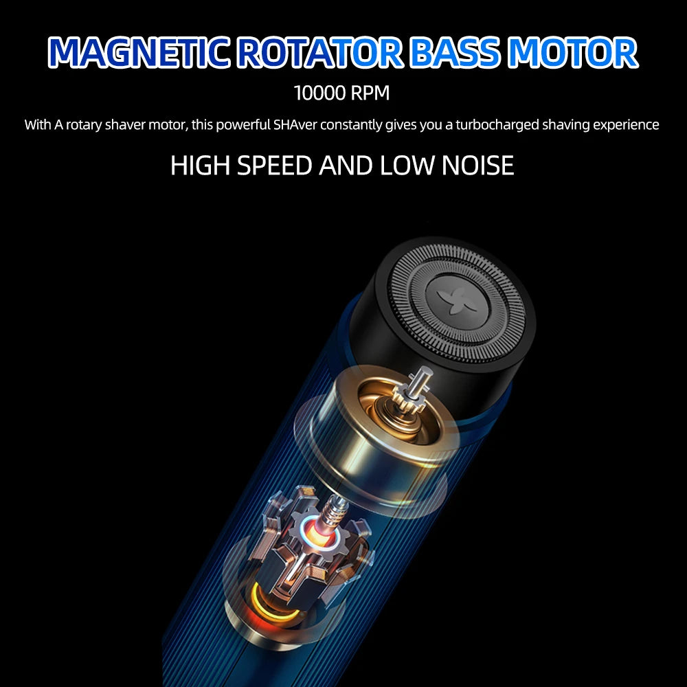 Mini barbeador elétrico masculino, depilador recarregável.