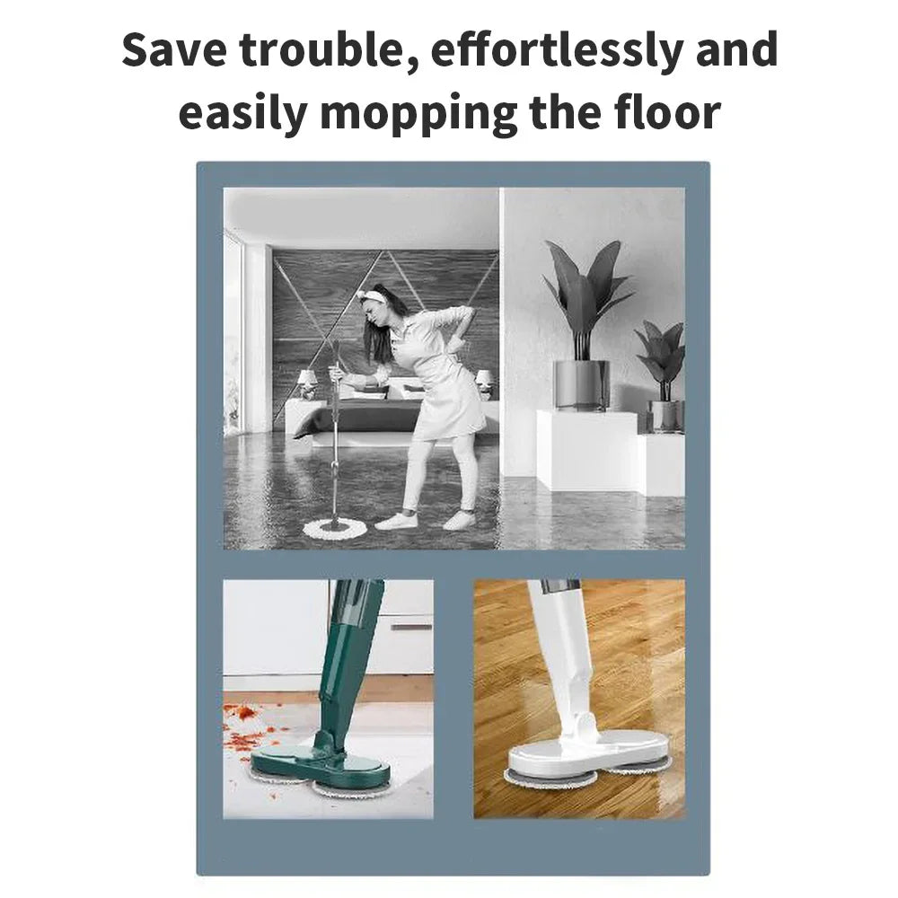 Esfregão Elétrico Spin & Go Mop – Limpeza Profunda, Rápida e Sem Esforço!